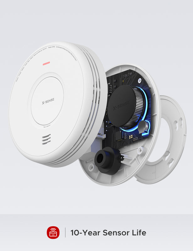 Hardwired Interconnected Smoke and CO Detector Alarm with Replaceable Battery Backup, X-Sense XP06