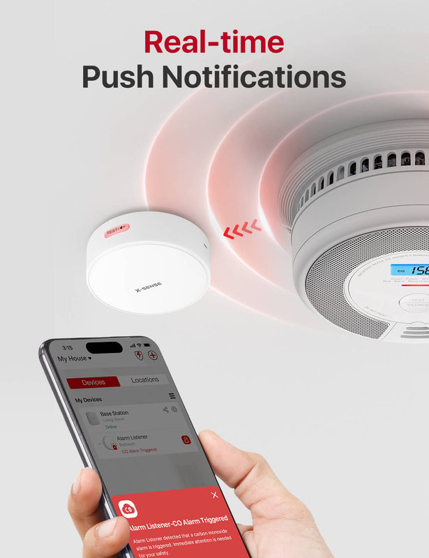 X-Sense Wi-Fi Listener for Smoke & Carbon Monoxide Alarms, Not for Monitoring Smoke or CO, Model SAL51, Works with SBS50 Base Station