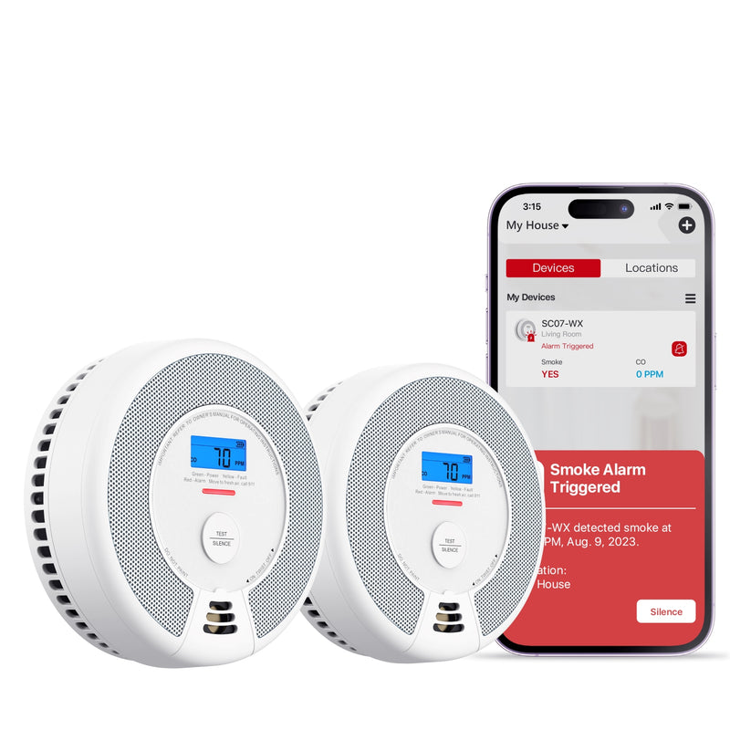 SC07-WX Smart Wifi Smoke & Carbon Monoxide Detector Combination Alarm with LCD