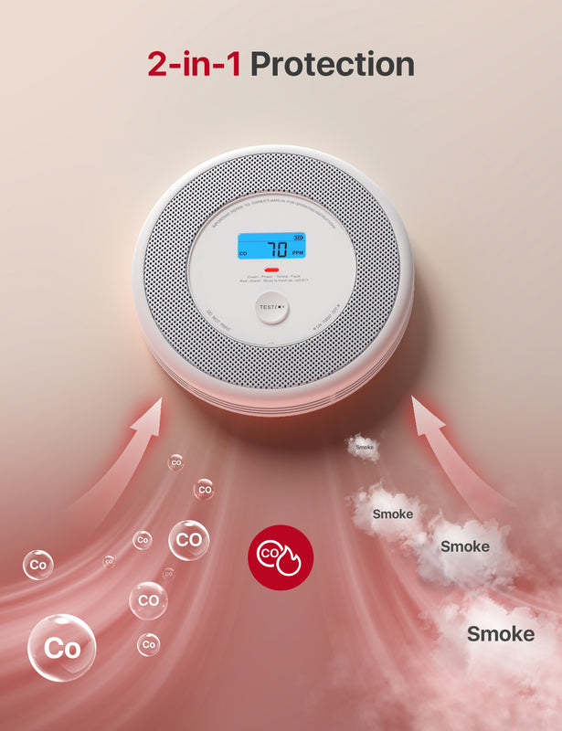 X-Sense Voice Alert Wireless Combination Smoke and Carbon Monoxide Detector, XP0A-SR