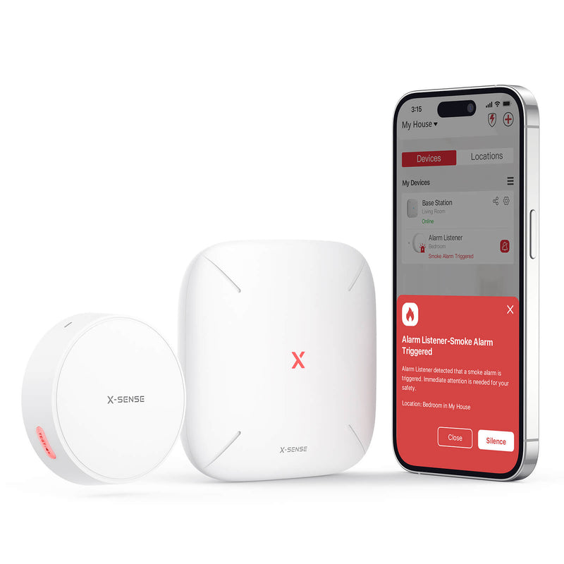 X-Sense Wi-Fi Listener for Smoke & Carbon Monoxide Alarms, Not for Monitoring Smoke or CO, Model SAL51, Works with SBS50 Base Station