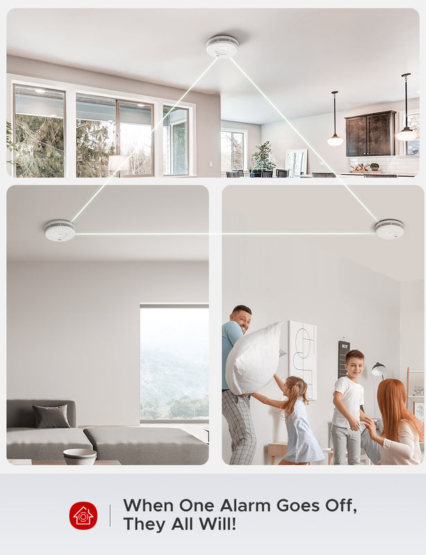 Hardwired Interconnected Smoke and CO Detector Alarm with Replaceable Battery Backup, X-Sense XP06