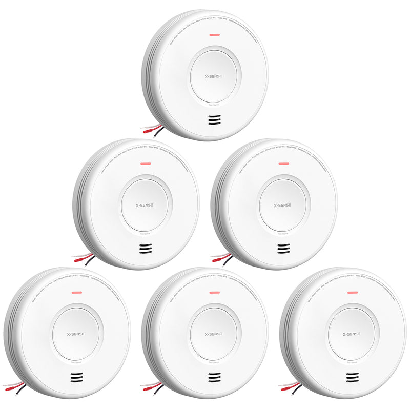 Hardwired Interconnected Smoke and CO Detector Alarm with Replaceable Battery Backup, X-Sense XP06