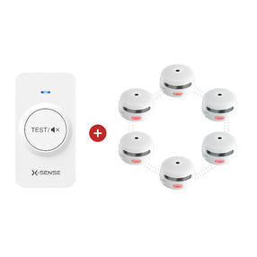 6-Pack XS01-WR Wireless Smoke Alarms + 1-Pack RC01 Pro Remote Controller