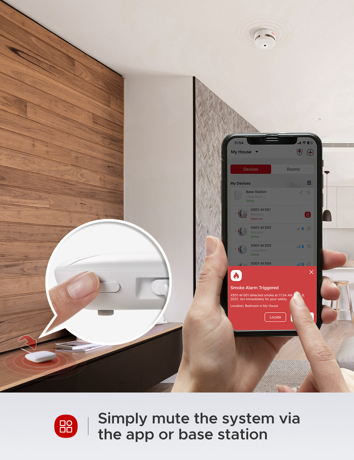 XS01-M Interconnected Smart Smoke Alarm