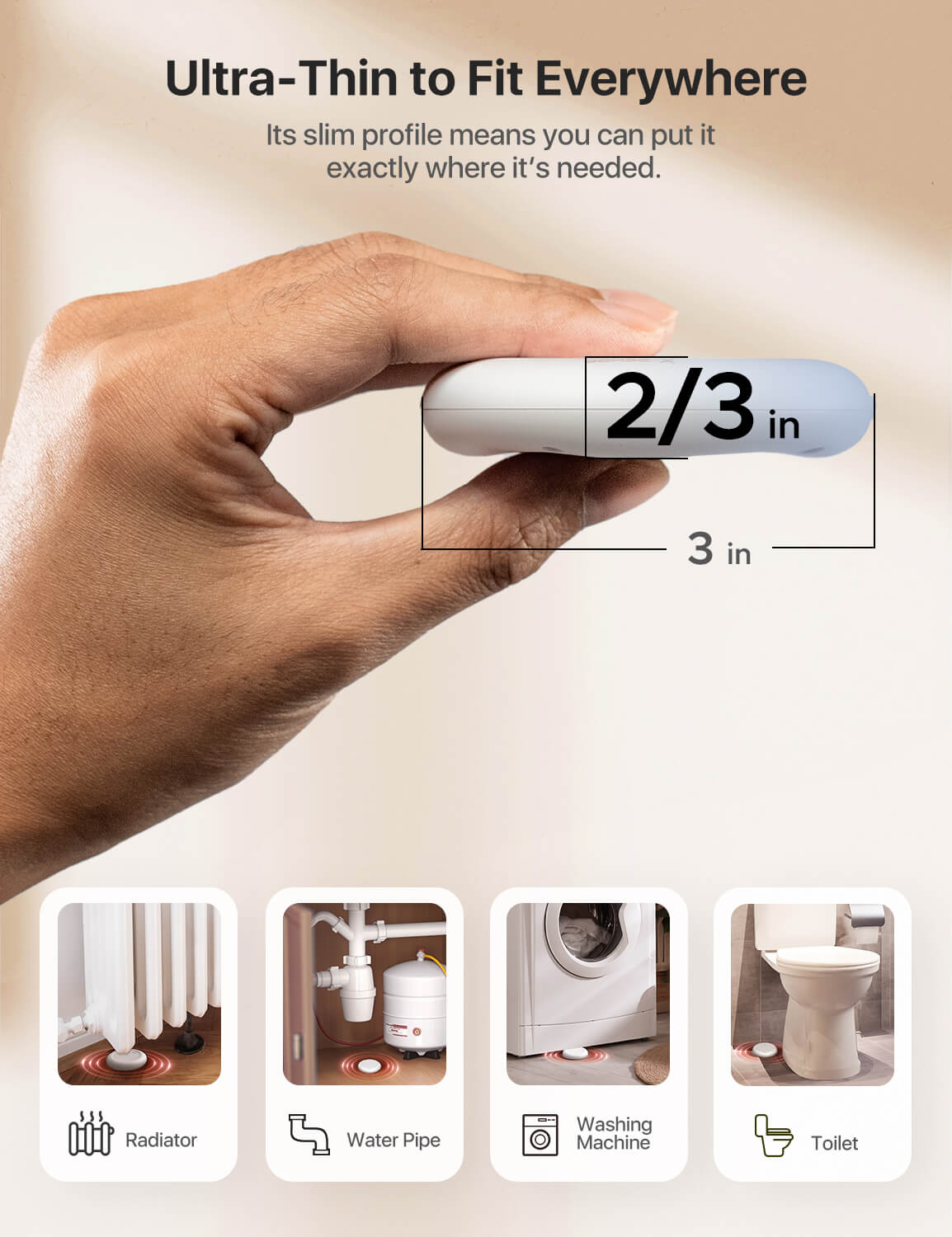 X-Sense Ultra-thin Wireless Wifi Water Leak Detector Kit: Smart Water Sensor Alarm with App Alerts| SWS0A41, SWS0A