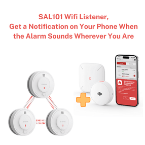 SD19-W Wireless Interconnected Smoke Alarm with 10-Year Sealed Lithium Battery Plus Wifi Listener for Phone Notification&Voice Location Alert