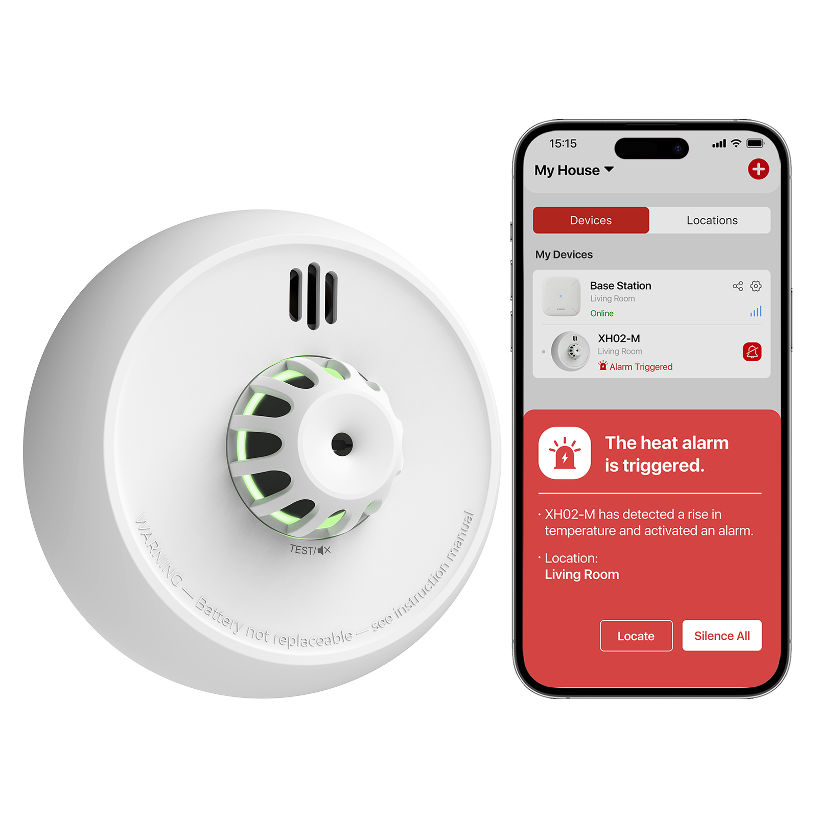 Heat Detector Alarm for Garage & Kitchen, with 10-year battery| X-Sense XH02-M