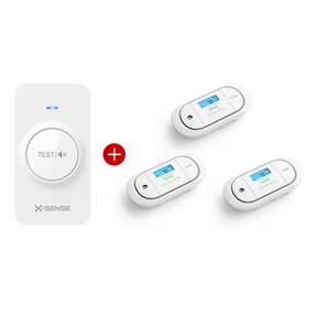 3-Pack XC01-WR Wireless Interconnected CO Alarms + 1-Pack RC01 Pro Remote Controller