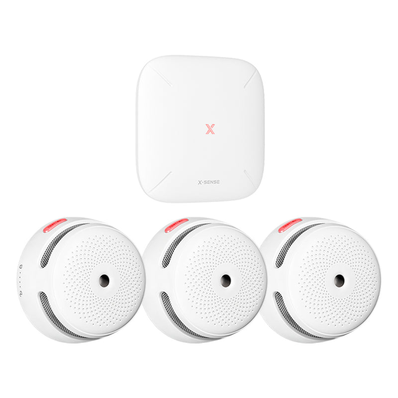 X-Sense Detectores de humo inteligentes con estación base SBS50, alarma de  humo Wi-Fi compatible con la aplicación X-Sense Home Security, Mini alarma