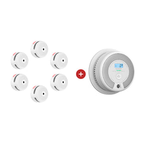 6-Pack XS01-WR Wireless Interconnected Smoke Alarm + 1-Pack SC07-W Wireless Interconnected Combination Alarm